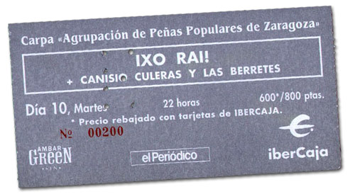 Entrada concierto Pilar 95