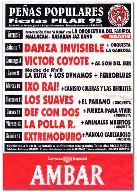Cartel concierto Pilar 95